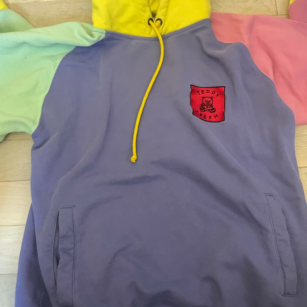 Teddy Fresh Color Block Hoodie. Size L